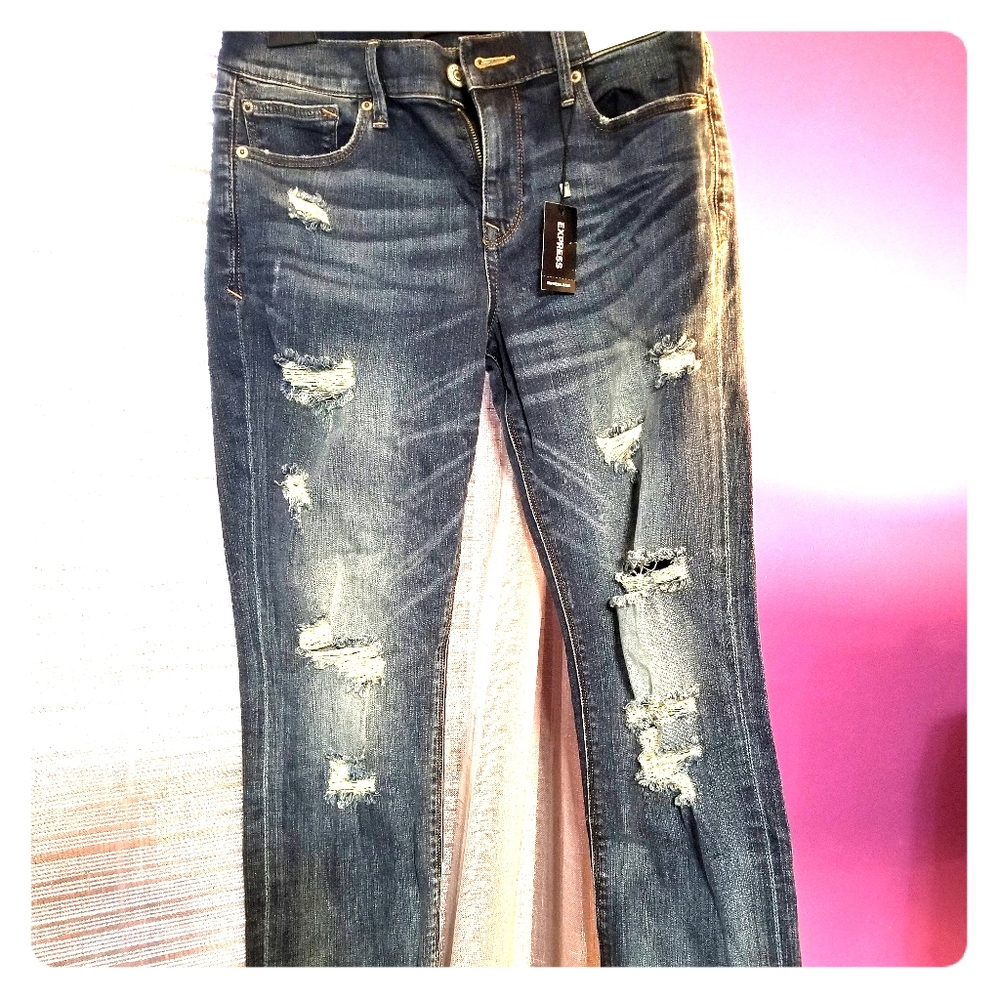 Express mid rise skinny ankle jeans